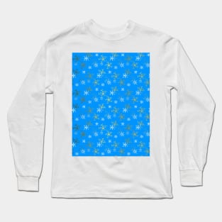 SNOWFLAKES Pattern Gold And White Long Sleeve T-Shirt